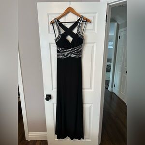 Size 10 black formal dress with silver sequins